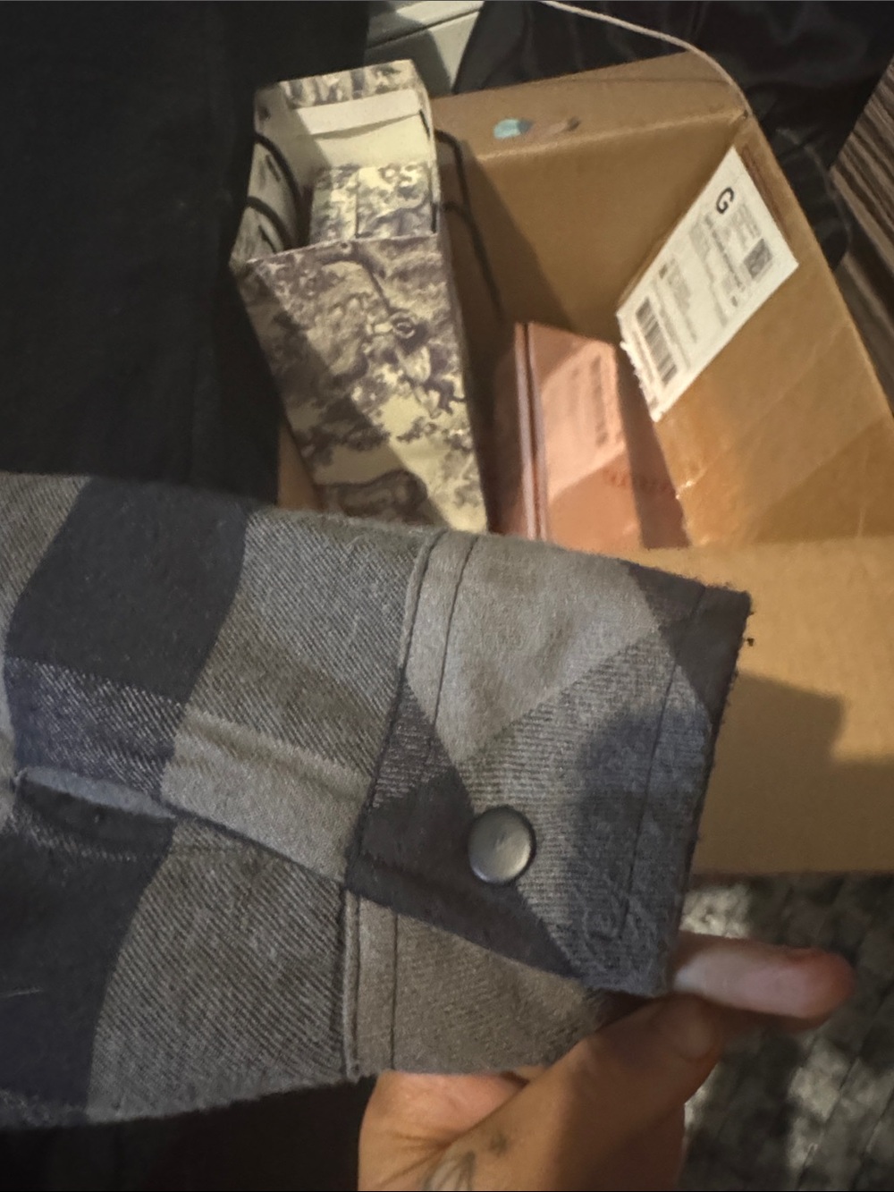 Ghost Face Black & Gray Plaid Hooded Performance Jacket size L worn once - Picture 10 of 13